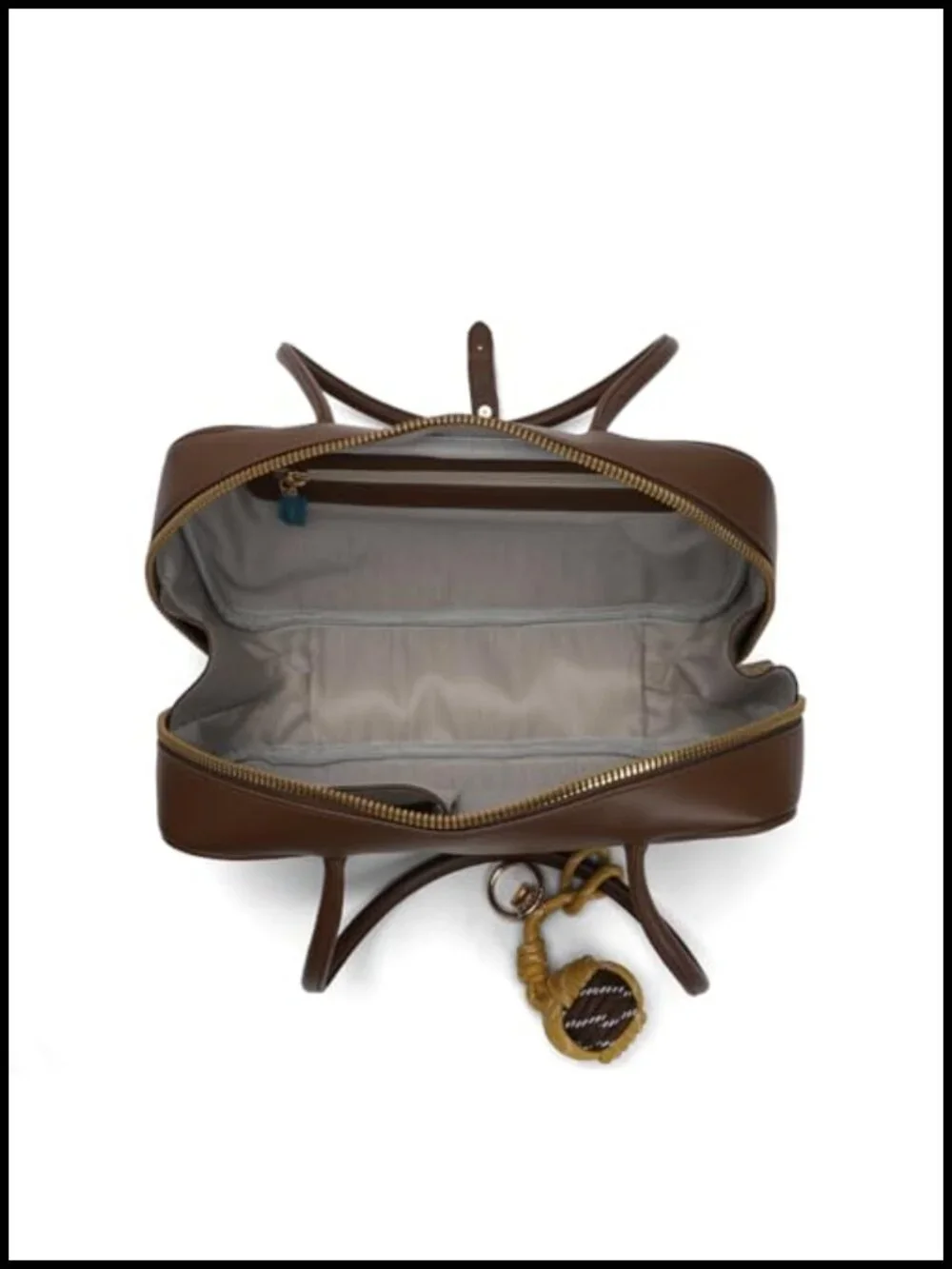 Vegan Leather Retro Shoulder Bag with Decorative Pendant, Compact Top-Handle